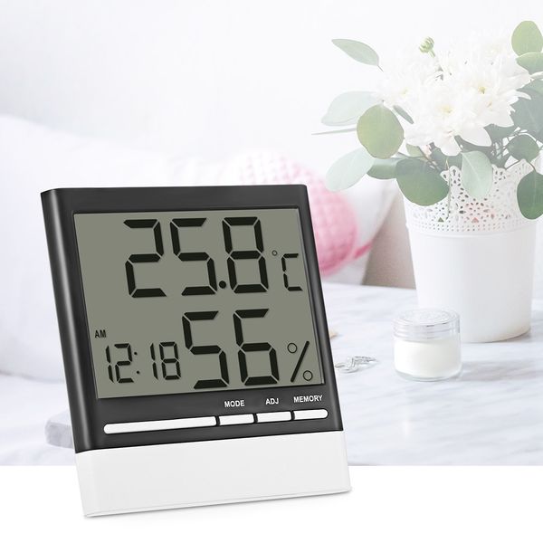 

indoor lcd digital humidity temperature sensor with alarm clock calendar for comfort of home decation and office