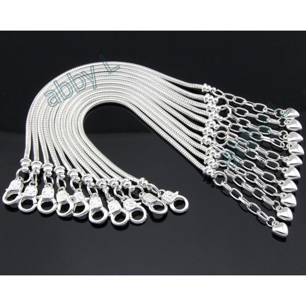 

10pcs /lot silver plated lobster clasp snake chain charm heart bracelets bangles for european beads jewelry diy sets pp13 jewelry accessory, Golden;silver