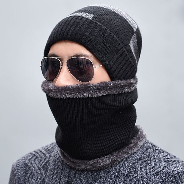 

seioum winter hat scarf skullies beanies for men knitted hat women mask thick balaclava earflap wool bonnet male beanie hats cap