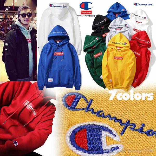 

Champon классический балахон мужчины женщины черный серый красный 100% хлопок мода логотип толстовка хип-хоп чемпион толстовка Азиатский размер свободный корабль