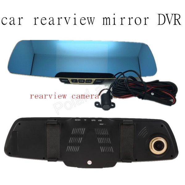 

1080p full hd car dvr rearview mirror dual lens camera dvr video recorder 170 degree wide viewing angle 5 inch