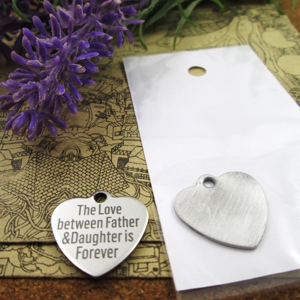 

40pcs--"the love between father & daughter is forever"stainless steel charms more style for choosing diy charms pendants for neckl, Bronze;silver