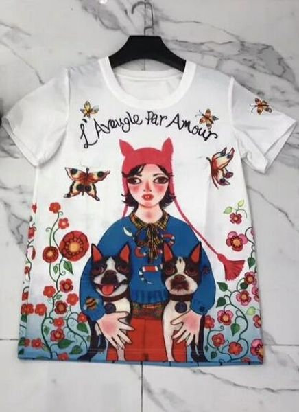 

2018 весна и лето новая мода ретро иллюстрации искусство портрет печати шею с корот