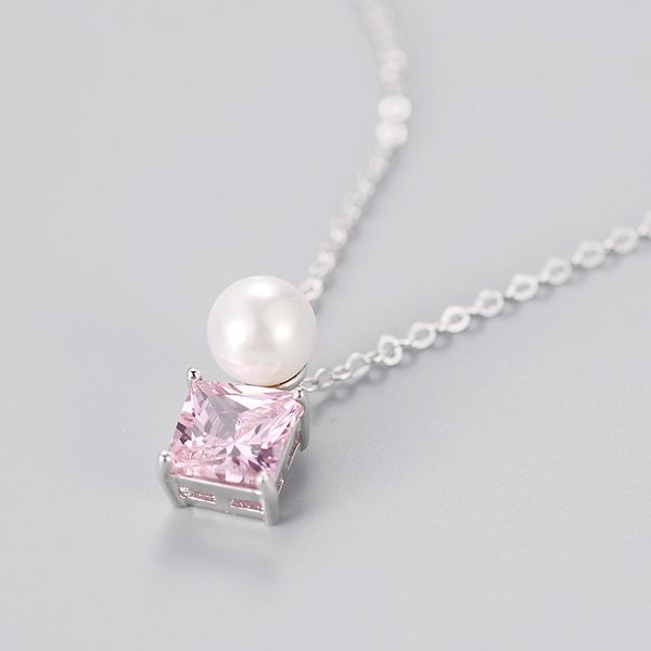 

s925 wholesale silver necklace wholesale japanese and korean pearl zircon fashion silver jewelry women