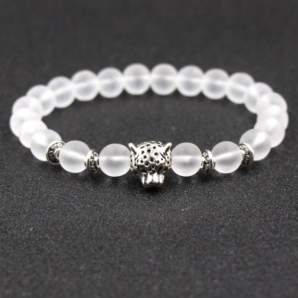 

white frosted stone dragon leopard bracelet black frosted gold silver bracelet yoga lovers bangles for gift