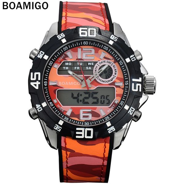

fashion brand men watch men sports watches and red male digital analog led wristwatch 30m waterproof relogio masculino, Slivery;brown