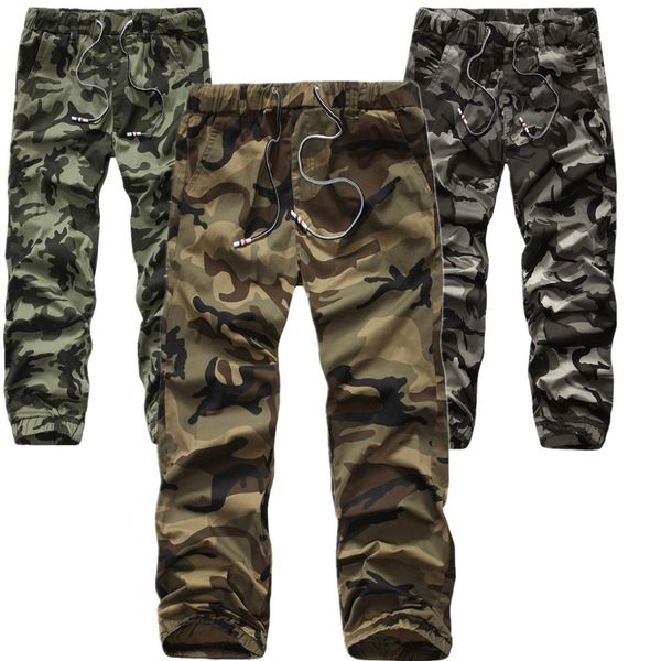 

2018 new streetwear cargo pants men tactical pants army men's elastic camouflage overalls leisure loose straight canister, Black