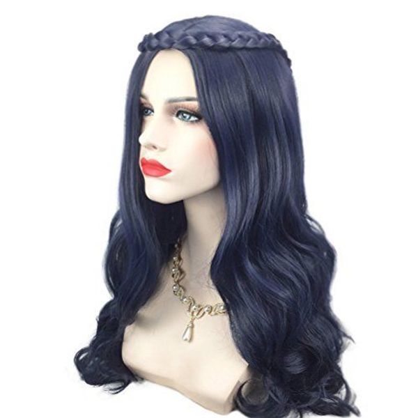 

long wave dark blue wig anime cosplay wig for costume party halloween diy, Black