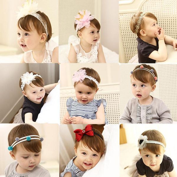 Girls Hair Ribbons For Princess Floral Bow Headbands For Kids Hair