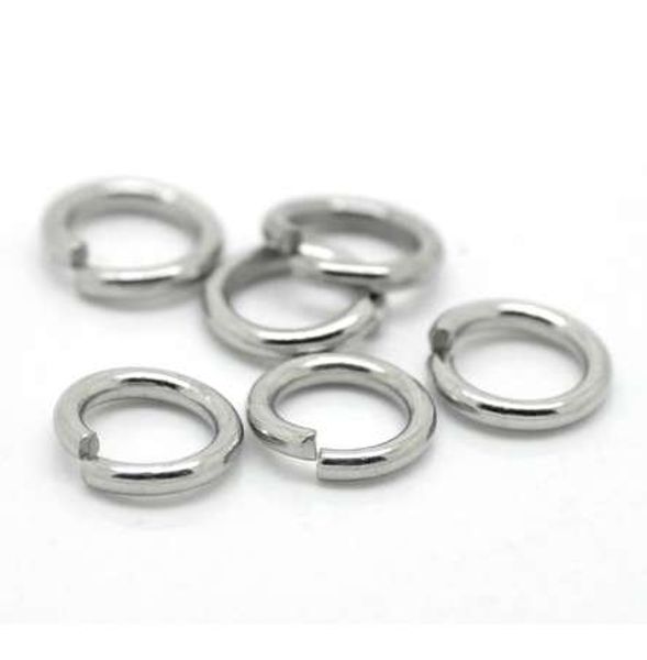 

new lasperal 500pcs silver color stainless steel open jump rings 7mm x 1.2mm jewelry making supplies accessories