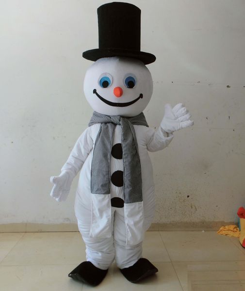 Hot 2018 New the Head Happy Snowman Mascot Costume Chrias para adultos usar