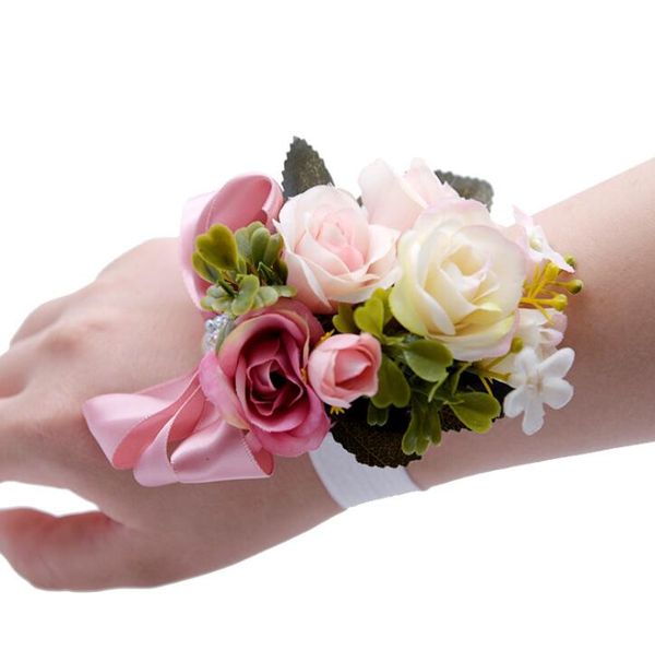 Acheter 4style Beautiful Wedding Corsage Main Fleur Corsages De Soie En Stock Pas Cher Bouquets De Mariage Poignet Fleurs Pour Demoiselle Dhonneur