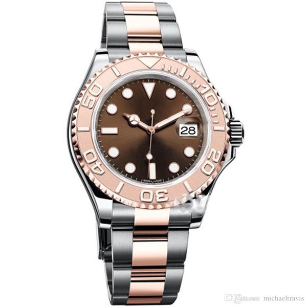 

мужские часы 2019 yacht master модные 40-миллиметровые коричневые лица мужские часы 116655 спортивные мужские наручные часы с автоматическим, Slivery;brown