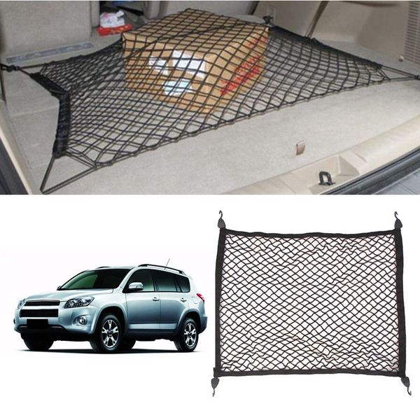 Para bagagem Toyota RAV4 RAV4 Preto traseira do carro Tronco de carga Organizador de armazenamento Nylon Plain Vertical Net Assento