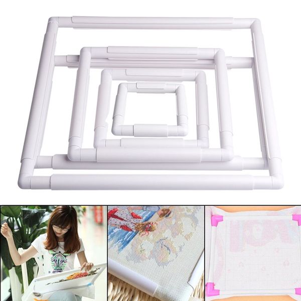 

handhold square shape embroidery plastic frame hoop cross stitch craft diy tool, Black