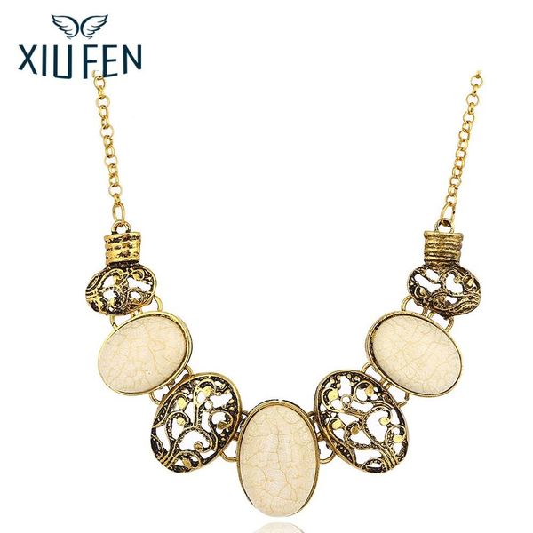 

sangdo new maxi exaggerated hollow oval crytal pendants charm necklace for women choker necklace fashion jewelry zk30, Silver