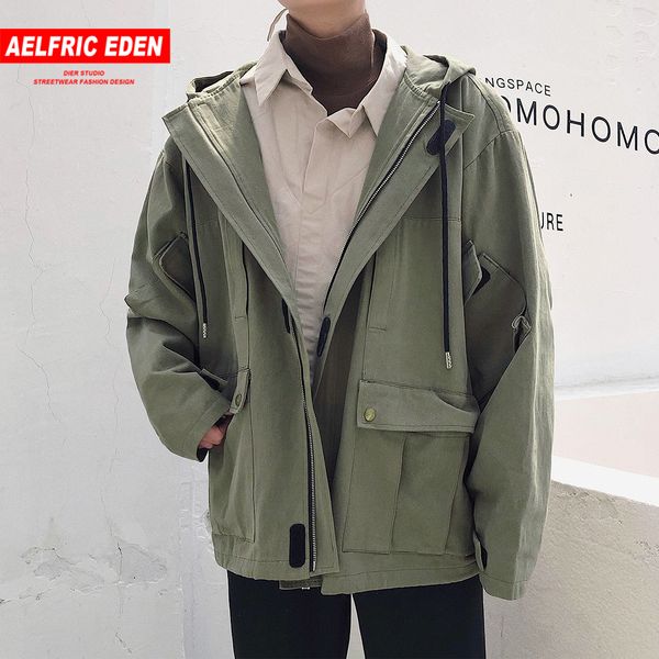 

aelfric eden harajuku mens solid color jackets coats 2018 autumn japan style casual male jacket fashion casual streetwear mc11, Black;brown