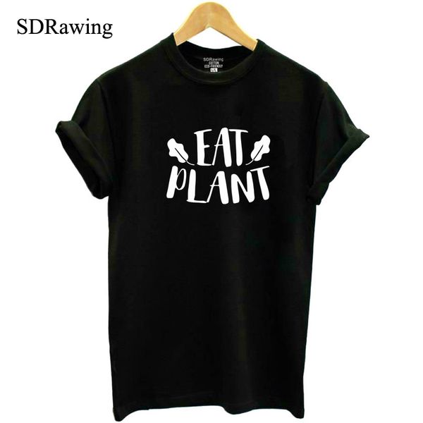 

vegan print cotton t shirts eat plant shirt vegan merch plant shirt women girls men vegetarian tees drop ship, White