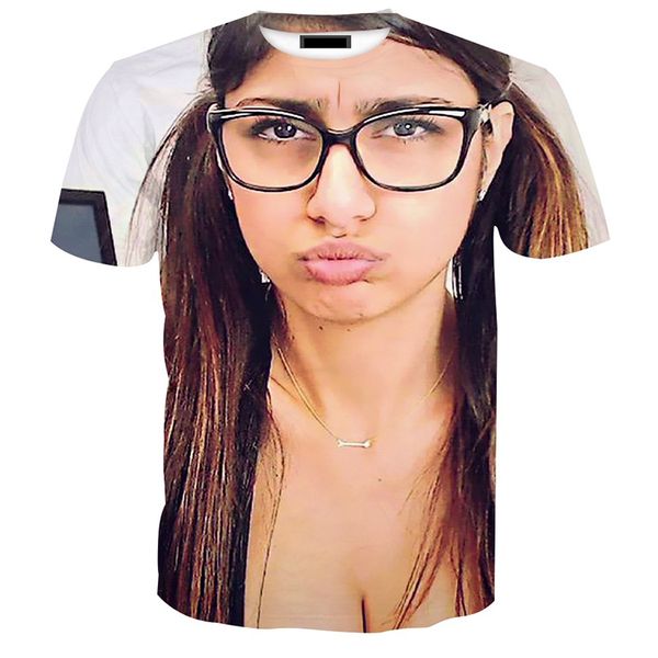

новые женщины / мужчины 3d tshirts обязанности симпатичные sunglass mia 3d печати топы тис прохладный моды harajuku u828, White;black