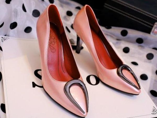 

send 2018 spring and autumn new style pointed end high-heeled shallow mouth fine heel women's shoes, Black