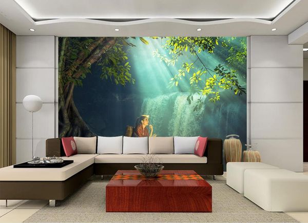 

3d wall murals wallpaper vietnamese girl in fantasy thinking p mural wallpaper