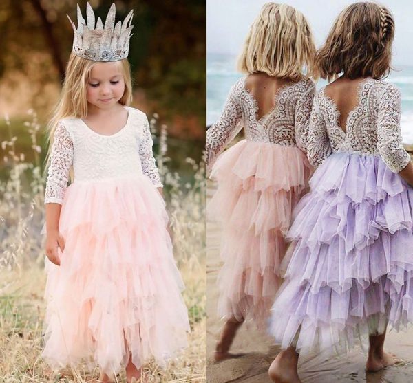 

summer lovely baby flower girl dress princess pageant lace tulle little girls special occasion dresses mc1680, White;blue
