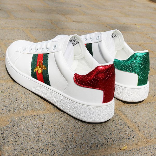 

2019 Ace вышивка пчелы женщины маленькие белые туфли осень мода плоские повседневная обувь кроссовки для мужчин, женщин zapatos обувь для ходьбы