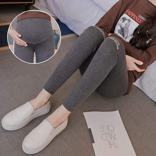 

maternity pants leggings pregnant pantyhose belt women pregnancy trousers spring autumn plus size high waist adjustable, White