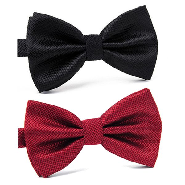

wholesale new fashion leisure formal gentle male bowtie for groom wedding party plaid grid bow tie for man butterfly bowknot, Black;blue