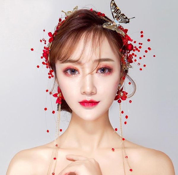 

2018 new bridal headwear, red hair accessories, fairy hair salon, toast wedding dress, Silver