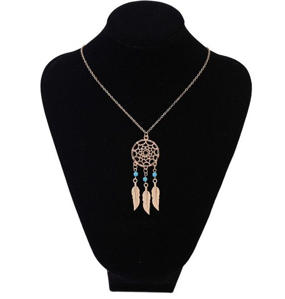

trendy womens necklaces gold tone dream catcher sweater chain long chain, Silver