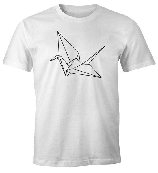 T Shirt Origami Kranich Crane Vogel Bird Geometrisch Summer Short Sleeve Tshirt Hot New Fashion Top 2018 Shirts Awesome Shirt Design Free T Shirts