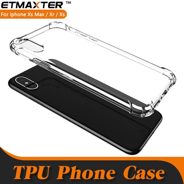 

etmaxter soft tpu phone case clear transparent shockproof back cover for ipxr xs max x 8p samsung s8 s9 note 9