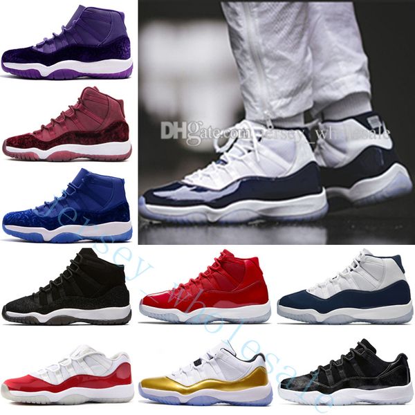 

2018 high new 11 space jam 45 bred gamma blue basketball shoes men women 11s concords 72-10 legend blue cool grey low barons us 5.5-13