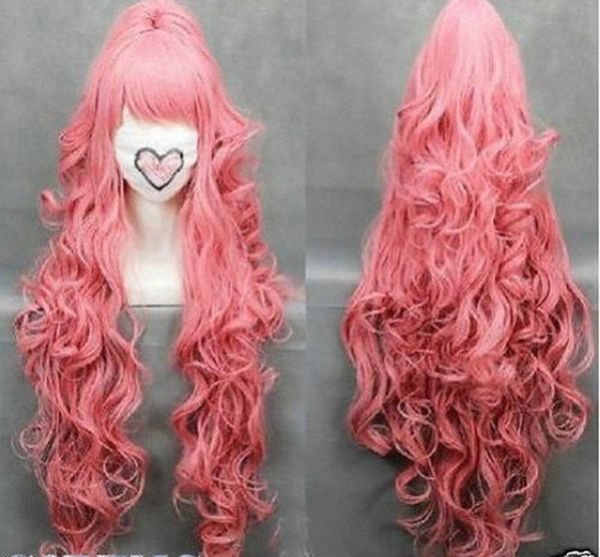 

vocaloi d-megurine luka pink anime cosplay wig+1clip on ponytail, Black;brown