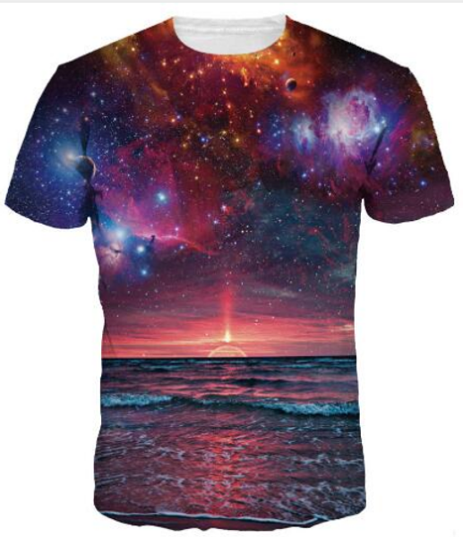 

women man fashion 3d shirts harajuku nebula space galaxy t-shirt supernatural t shirts tshirts tees casual crewneck streetwear u505, White;black