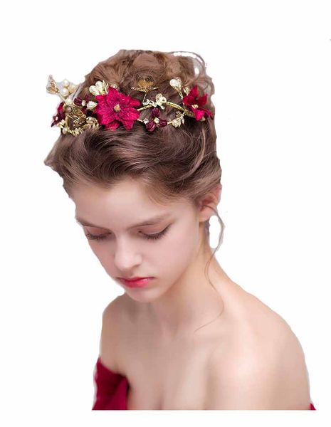 2020 Handmade Flower Side Hair Comb Bridal Headpiece
