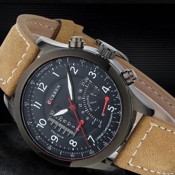 

mens watches watch men leather waterproof quartz wrist watches for men relojes hombre 2018, Slivery;brown