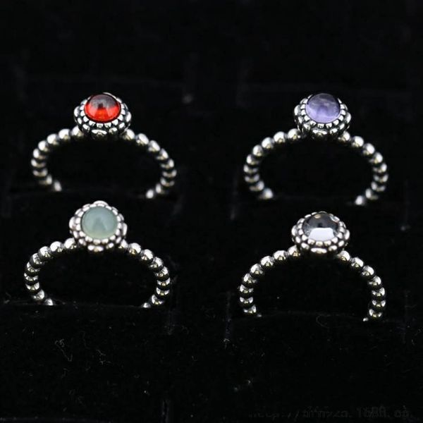 

charm ring size marked 12 months birthday gifts solid 925 sterling silver european style weding jewelry accessories findings, Slivery;golden