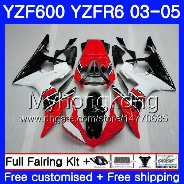 Karosserie für Yamaha YZF-600 YZF-R6 03 YZF R6 rot schwarz Fabrik 2003 2004 2005 Karosserie 228HM.27 YZF 600 R 6 YZF600 YZFR6 03 04 05 Verkleidungsset