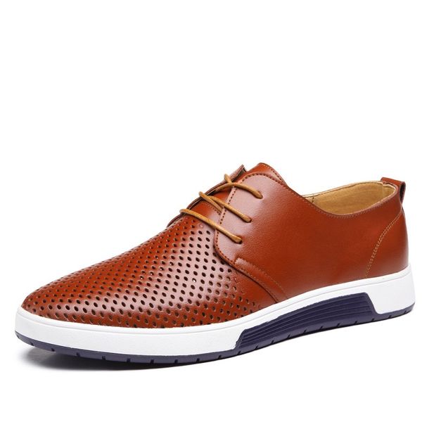 

Новый 2018 Летний Бренд Повседневная Мужская Обувь Мужские Квартиры Роскошные Натуральная Кожа Обувь Человек Дыхательные Отверстия Оксфорд Большой Размер Обувь Для Отдыха