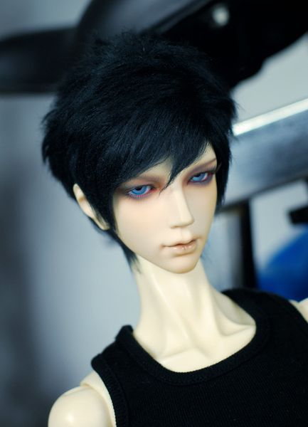 

bjd doll 18-19cm 20-21cm 22cm 23-24cm fur wig for 1/3 1/4 bjd doll uncle black short fur wigs