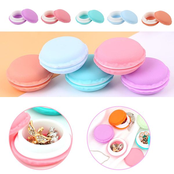 

macaron storage case flick open candy macaroon beads jewelry carrier holder box nail ornament bag for earphone sd card, Black;white