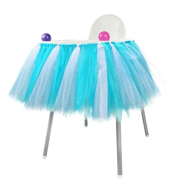 Pink Blue Baby Shower Boy Party Set Tutu Tull Skirt For High Chair