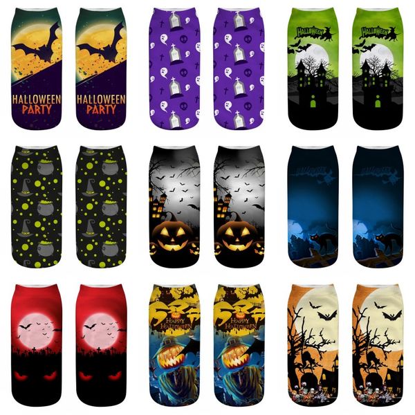 

fashion hallowmas christmas socks women 3d print halloween pumpkin creator witch cool polyester novelty socks