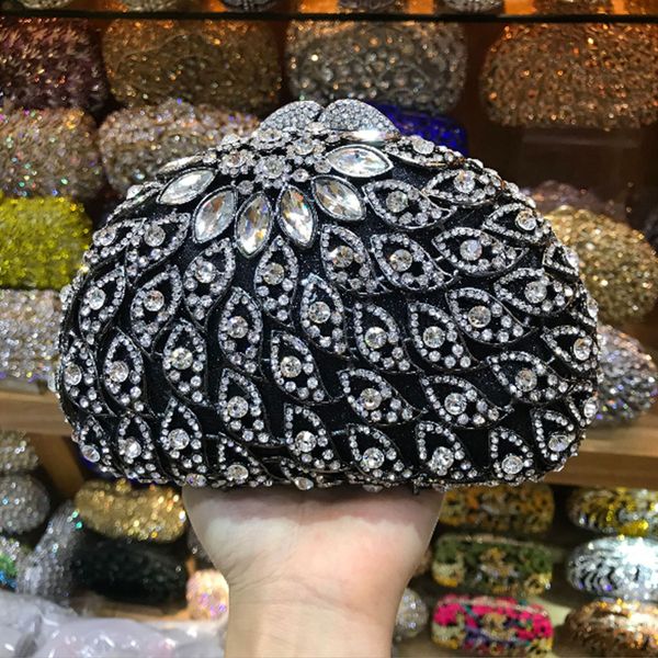 

multi champagne women rhinestone crystal bag evening mini purse metal minaudiere clutches wedding party bridal diamond handbag