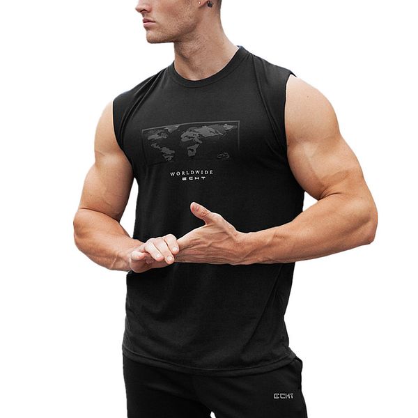 

Hot Clothing Casual Men O -Neck Tank Tops Summer Male Bodybuilding Sleeveless Vest Gymclothing Mens Fitness T Shirt Hot New