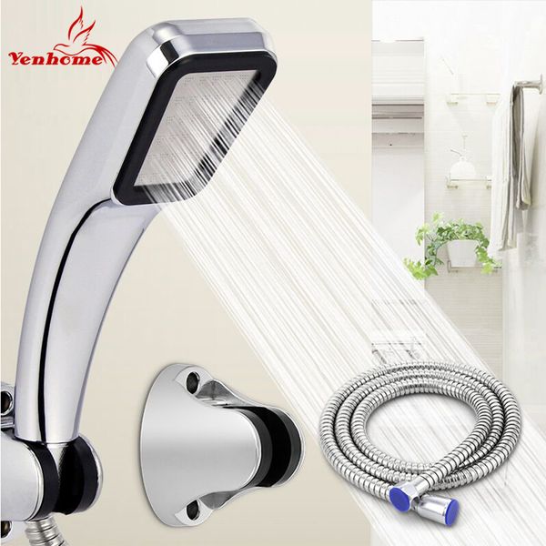 

yenhome 30% water saving 300% high pressure shower head with hose and bracket quality abs chrome hand held bathroom shower head