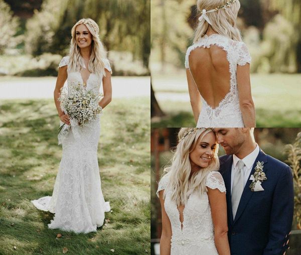 compre 2018 berta encaje sirena vestidos de boda del país casquillo