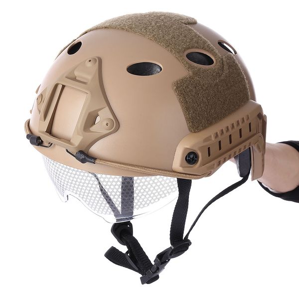 Leve Tactical Crashworthy Capacete Protetor para CS Airsoft Paintball Jogo Com as almofadas macias destacáveis ​​fáceis de limpar